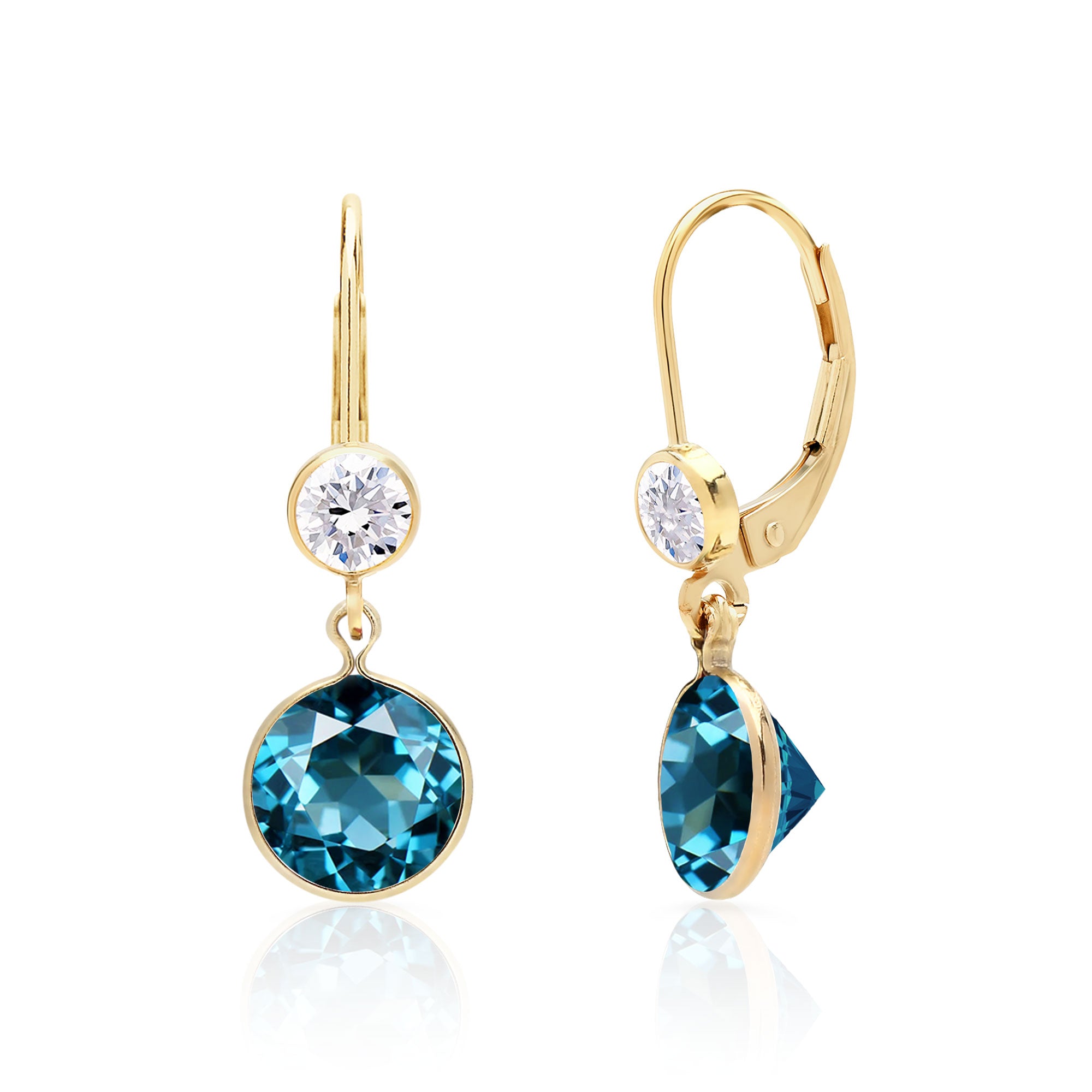 14k Gold Filled London Blue Topaz - Crystal Earrings - Gemstone Jewelry - selling Gold Filled Jewelry