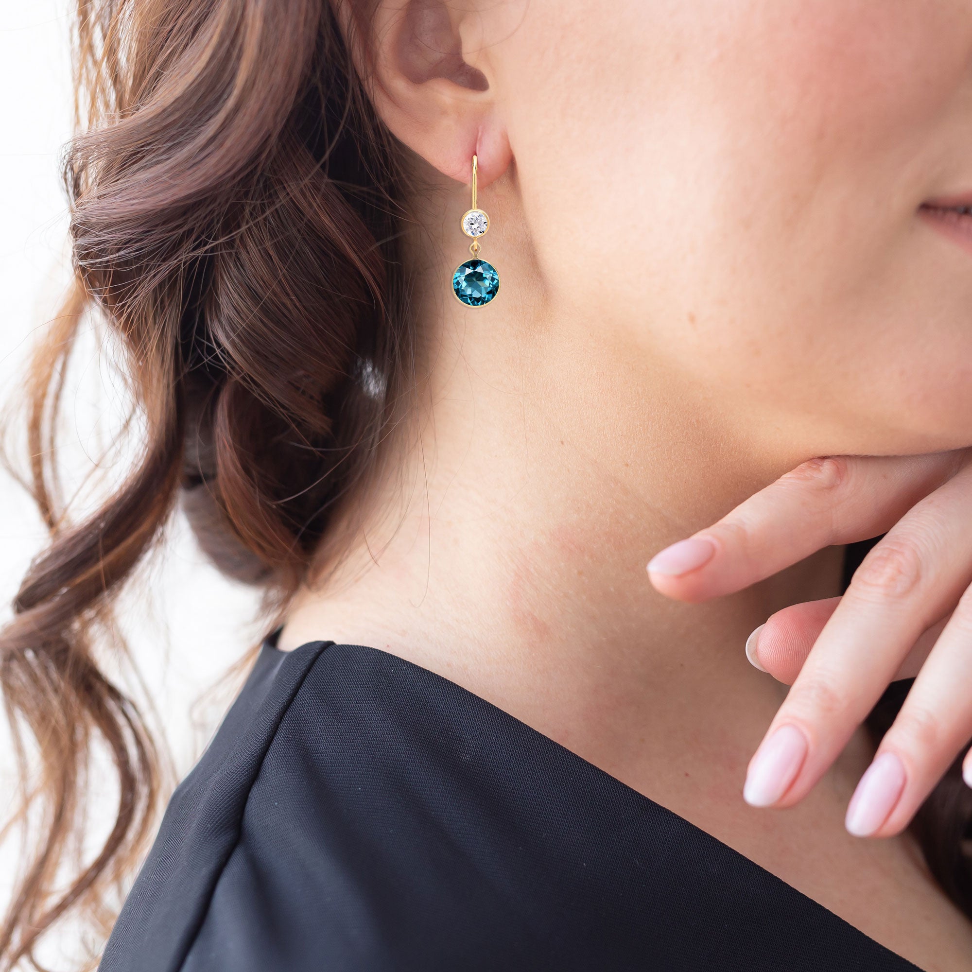 Shop Online Iceberg Earrings | Natural Blue Topaz Gemstones