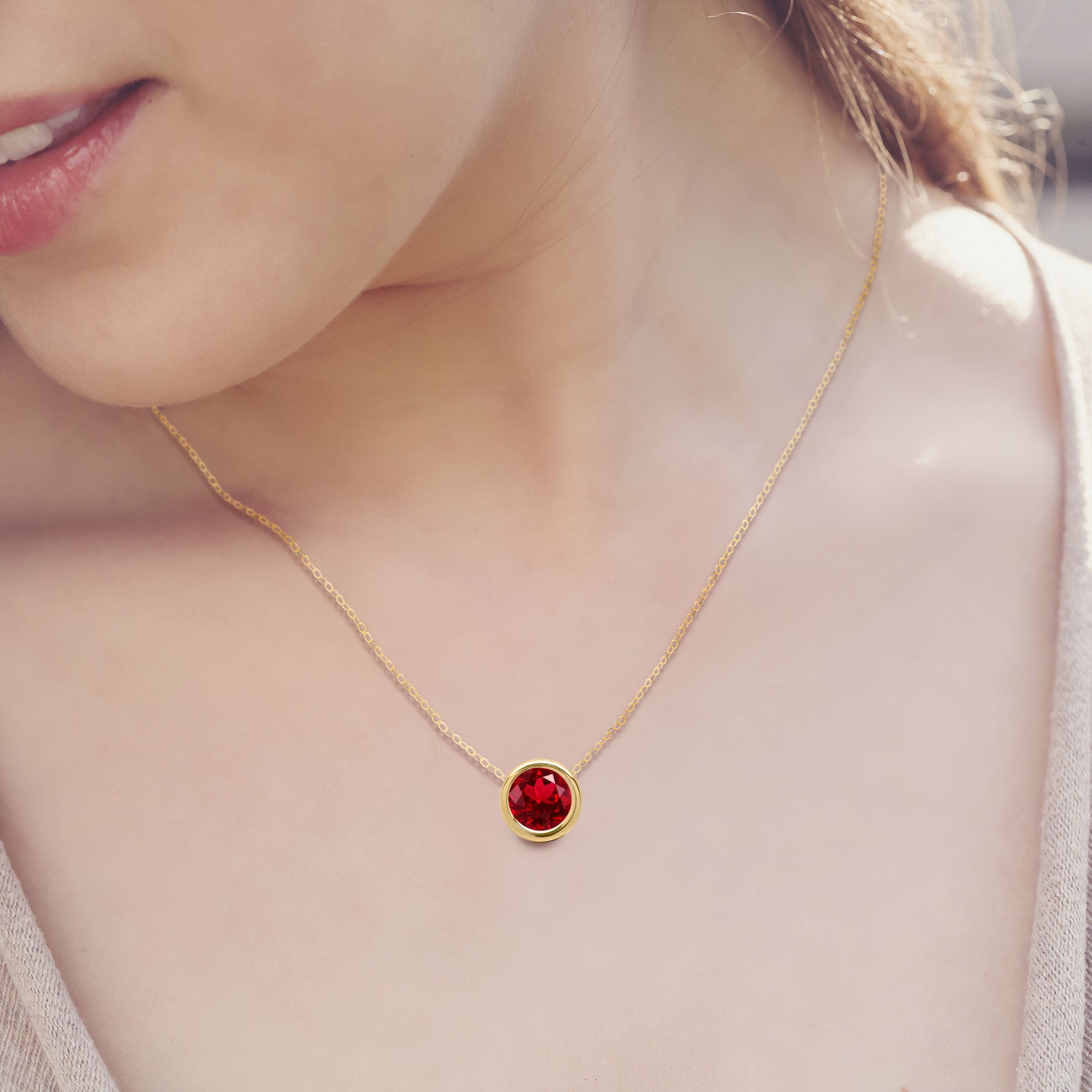 Floating on sale ruby necklace