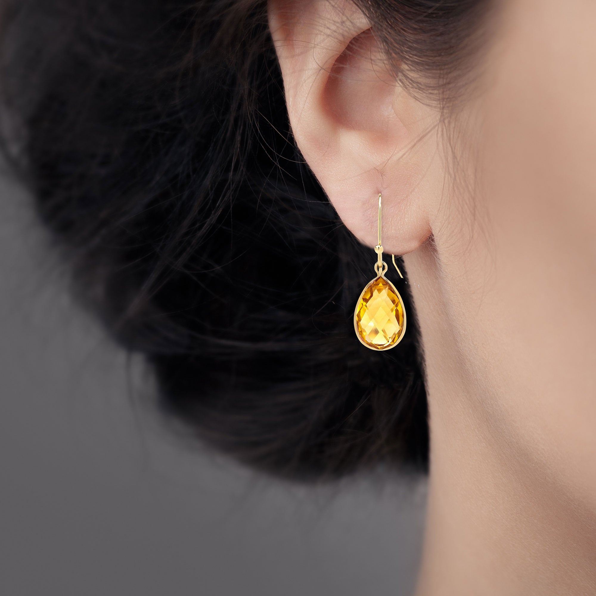 Citrine Orb Heart Gemstone Drop Earrings | Drop Earrings | CaratLane