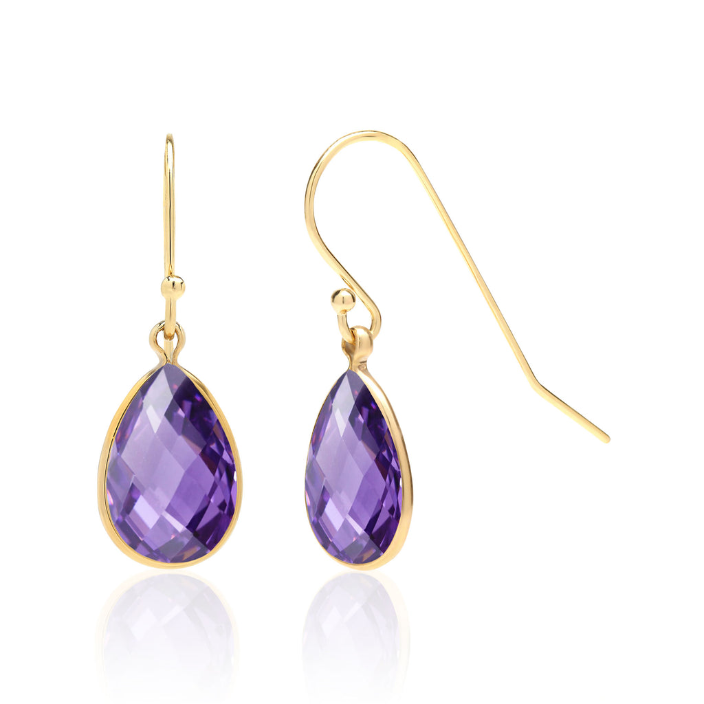 Drusy Earrings Purple Oval AAA Druzy Teardrop 14k Gold Filled Brushed Matt 14k Vermeil Gold Drops Classic Simple Drops popular Natural Quartz