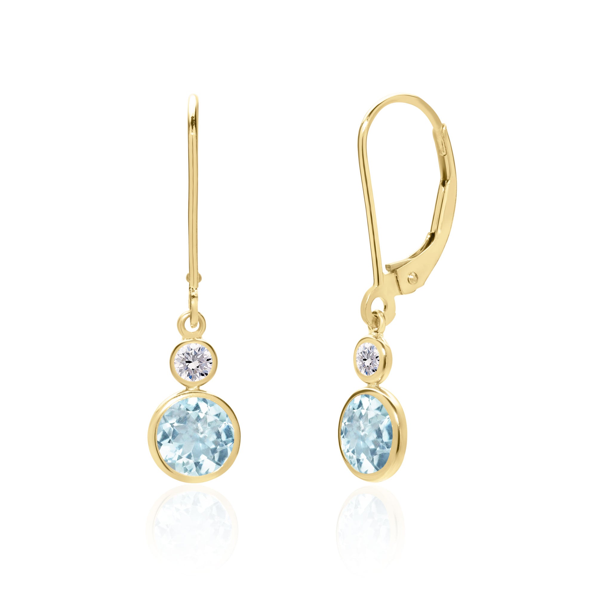 Dainty Aquamarine Earrings for Women and Teen Girls in 14K Gold, AAA 6 –  Sada Jewels