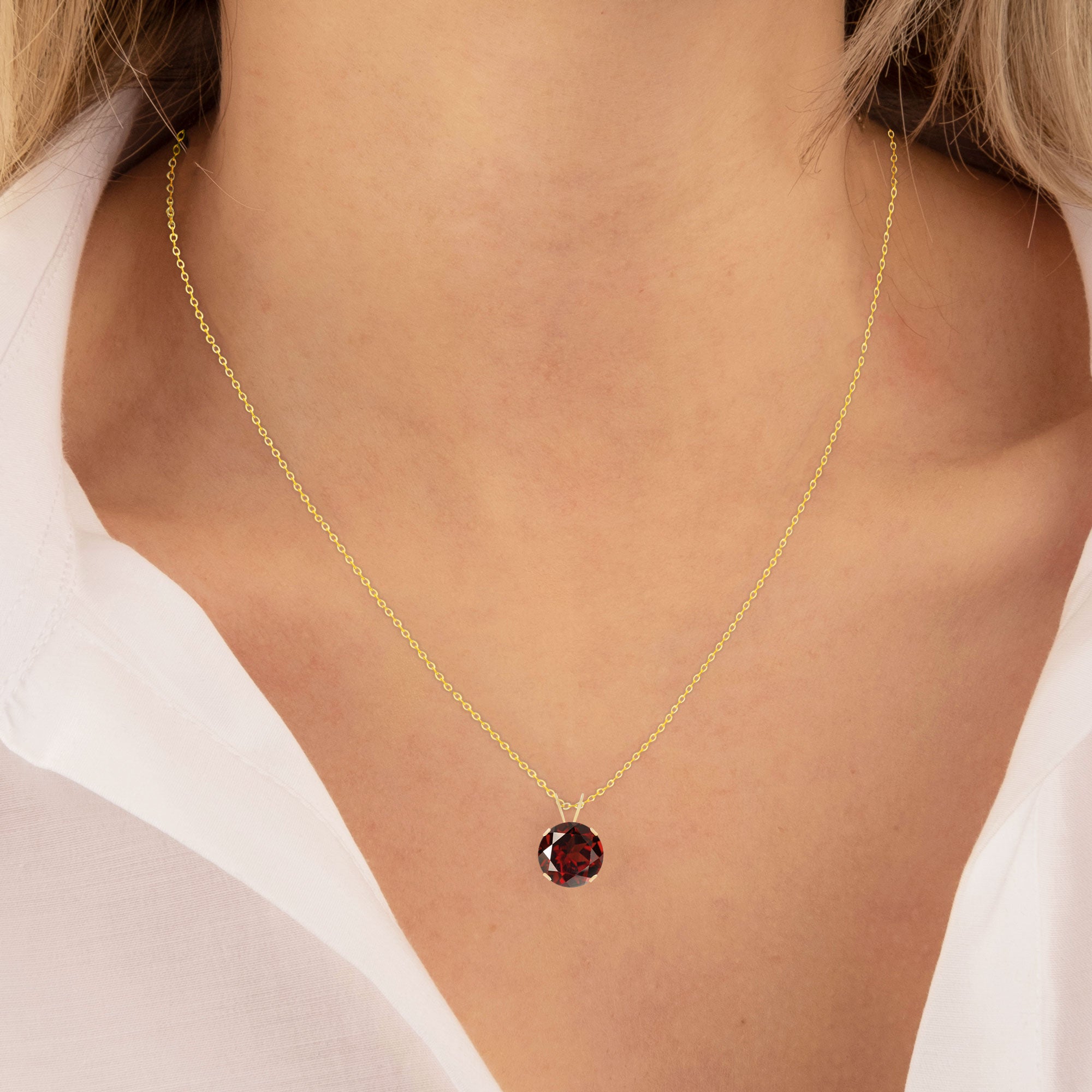 Garnet deals solitaire necklace